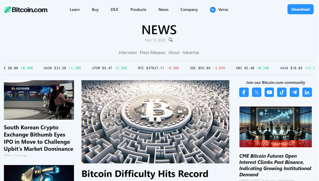  Bitcoin.com News Website