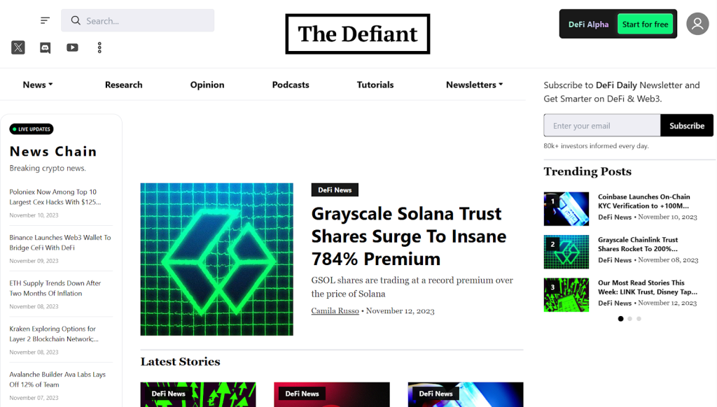 The Defiant website