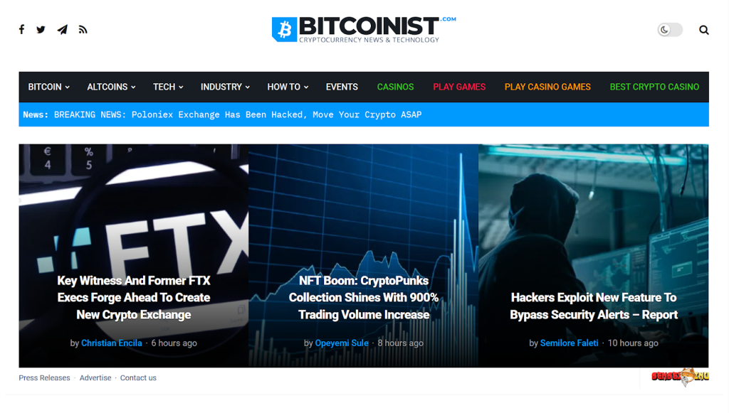  Bitcoinist website